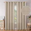 BGment Faux Linen Curtains 90 Inches Long Set of 2 Panels, Living Room Long Curtains Burlap Textured Thick Light Filtering Privacy Grommet Window Treatments, 52 x 90 Inch, Oatmeal