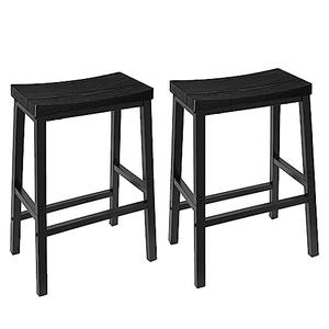 Amazon.com: HOOBRO Bar Stools, Set of 2 Bar Chairs, 23.6 Inch Saddle Stools, Kitchen Counter Stools with Footrests, Industrial for Dining Room, Kitchen, Counter, Black BB02MD01 : Home & Kitchen