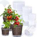 4/5/6.7 Inch Clear Nursery Pots 18 Pack with Drainage and Plant Saucers, Variety Pack Rigid High-Transparency Plastic Nursery Pots for Plants, Planter Nursery Pots with Drainage Holes