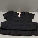 QINSEN Womens Square Neck Tennis Dress Short Sleeve Built in Shorts Golf Athletic Dress with Pockets (X-Large, Black)