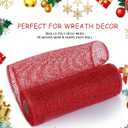 Chuangdi 3 Rolls Poly Burlap Deco Mesh 10 Inch Red Deco Poly Decorative Mesh Ribbon Wrapping Ribbon Rolls for Home Door Wreath Decoration DIY Crafts Making