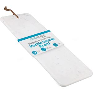 BIRDROCK Home 23" Marble Serving Board - Charcuterie Board for Party Appetizers - Kitchen Platter for Food - Pizza Fruit Display - White, Large