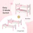 OOOK 2-in-1 Baby Doll Bunk Bed for 18 Inch Doll with Tulle, Bedding, Ladder
