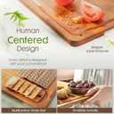 Astercook Deep-Carbonized Bamboo Cutting Boards for Kitchen with Wood Storage Stand, Reversible Charcuterie & Chopping Boards with Juice Grooves and Easy-Grip Handles, Mothers Day Gifts