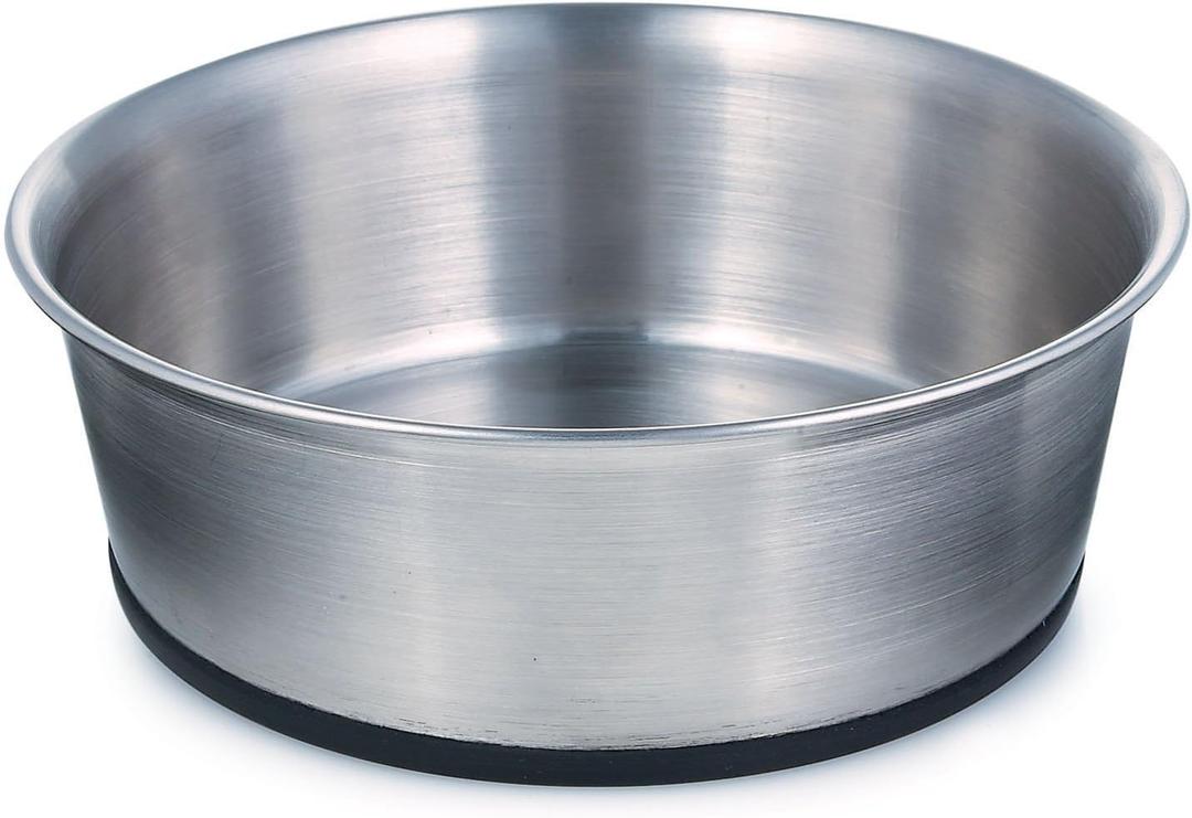 Proselect Stainless Steel Dog Bowl with Rubber Base, 5-1/4-Inch, 16-Ounce, 2 Pack