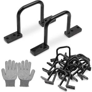 12 Pcs Cable Management D Ring - 2 Inch D Ring Aluminum Cable Distribution Ring for Sorting Out Electric Cables - Black