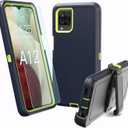 for Samsung Galaxy A12 case, Heavy Duty case,[ with Clip],[Shockproof] [Dropproof] [Dust-Proof] (Blue-Green)