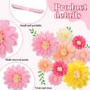 Geyee 18 Pcs Mexican Paper Flowers Colorful Fiesta Tissue Paper Flowers Pom Poms Mexican Carnival for Floral Party Backdrop Wedding Birthday Party Craft, 6" 8" 10" (Vivid Color)