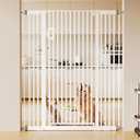 Fldofaves Extra Tall Pet Gate, 57" Cat Gate for Doorway, Pressure Mounted Auto Close Dog Gate, Ultra Narrow Bar Spacing No Drill Gate for Stairs, Doorways, Hallways, Fits 29.5"-43" Openings