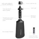 LifeStraw Peak Series Collapsible Squeeze Bottle Water Filter System BPA Free - 650 ml for Trail Running, Camping, Hiking, Travel, Cycling, and Fishing; Dark Mountain Gray