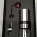 VEVOK CHEF Manual Coffee Grinder Stainless Steel Burr Grinder 6 External Adjustable Setting Vintage Hand Coffee Grinder Portable Hand Crank Conical Coffee Bean Grinder Mill for Home,Camping (Silver)