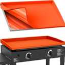 BANGIE 28" Silicone Griddle Mat for Blackstone Accessories - Anti-Warping & UV-Resistant Full-Wrap Cover for 2-Burner Flat Top Grill, Blocks Condensation Rust (Orange)