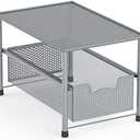 Simple Houseware Stackable Under Sink Cabinet Sliding Basket Organizer Drawer, Silver