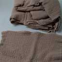 BOV Muslin Blanket for Bed - Soft-Aging Stonewashed Cotton Blanket and Pillow Cover Set, Timeworn Texture Muslin Blankets for Adults King Size Blankets for Bed Couch Sofa, Dark Gray 59"X98"