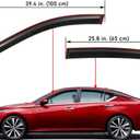 Lightronic Extra Durable Clip-on in-Channel Auto Vent Window Visor, Fits 2019-2025 Nissan Altima, UV Protection Rain Guard, Original Wind Deflector, No-Drill Easy Install, Dark Smoke, 4-Pcs