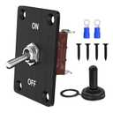RVMARINEPAT Heavy Duty Toggle Switch 12V DC 30A Waterproof 2 Pin ON/Off SPST with Mounting Panel, Weatherproof Cap Cover for Auto Car Marine Boat
