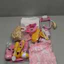 Meland Toy Doctor Kit for Girls, Pretend Play Toy Doctor Set with Dog , Carrying Bag, Stethoscope & Dress Up Costume Gift for Kids Toddlers Ages 3 4 5 6 Year Old for Role Play, Pink/Yellow