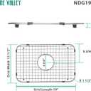 Serene Valley Sink Bottom Grid 19" x 12-1/2", Centered Drain with Corner Radius 1-1/2", NDG1912C, Medium