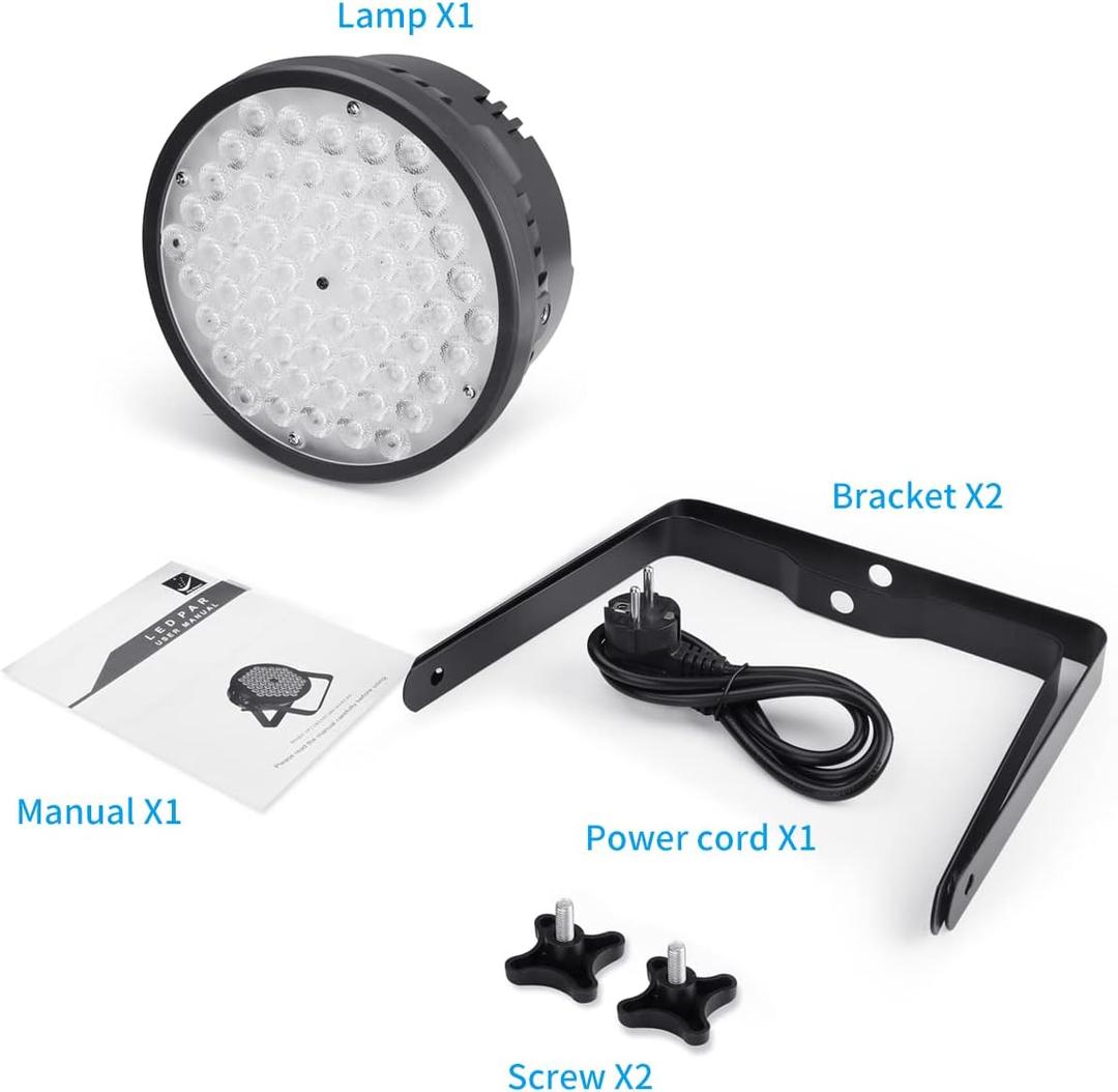 BETOPPER Mini DJ Par Light, 60x3W RGB Par Can Wash Lights Slim LED Stage Lighting Super Bright DMX 512 for Bar, Party, Wedding, Disco, Club, Shows, Recording Studio etc