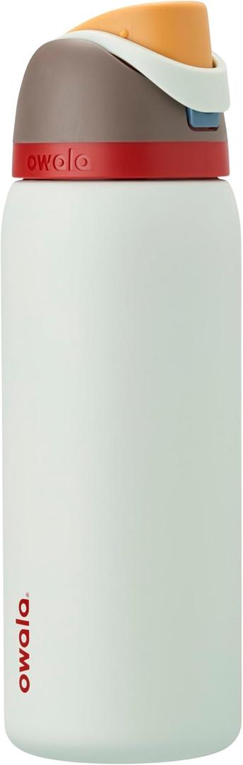 Owala FreeSip Insulated Stainless Steel Water Bottle with Straw for Sports, Travel, and School BPA-Free Sports Water Bottle, 32 oz, Boneyard | Insulated, with Straw, for Sports, Travel, and School, BPA-Free