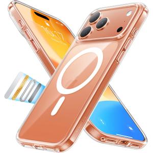 TORRAS Stronger Magnetic & Anti-Yellowing for iPhone 17 Pro Max Case Clear, Fit for MagSafe, Military Grade Drop Protection, Camera Control, DIY Button, Slim for iPhone 17 Pro Max Case Diamond Clear