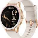 Smart Watch for Women, Smartwatch Compatible Android and iOS Phone, Answer/Make Calls, Fitness Tracker/Step Counter/Running Watch, Sleep/Heart Rate Monitor, 100 Sports, IP68 Waterproof, Beige