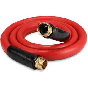 Garden Hose 5 ft x 5/8 Hot Water Hose,-50F to 190F,Burst 600Psi Flexible & Lightweight Upgraded Rubber Hoses,3/4 Solid Fittings for All-weather Outdoor Lawn & Garden