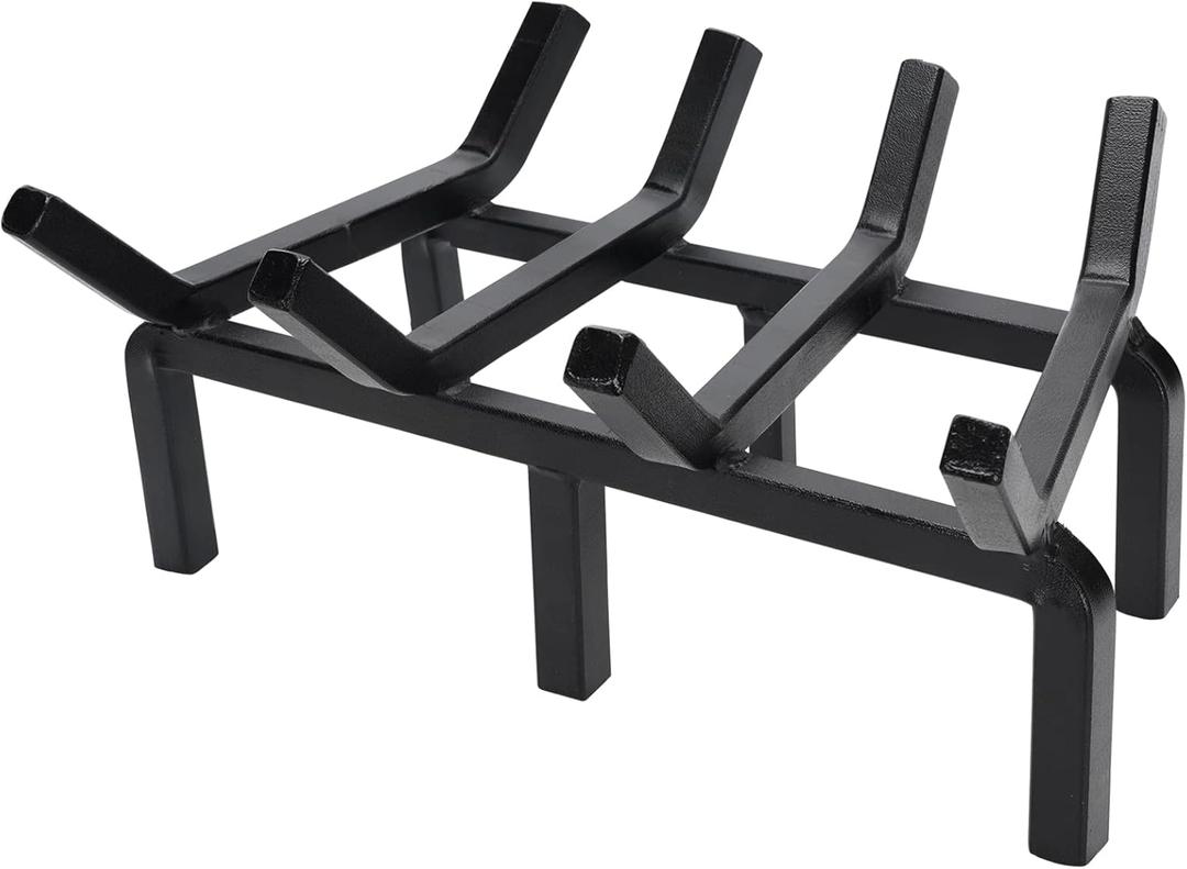 Fireplace Log Grate, Small 14Inch Heavy Duty Solid Steel Wood Rack Stove Firewood Holder for Indoor Hearth Outdoor Fire Pit Chimney Hearth Kindling Tool