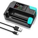 Dlyfull Battery Tester, LCD Display Universal Battery Checker for Ni-MH, Ni-CD, Li-ion, Alkaline, 1.5V/3V Button Cell Batteries(AAA AA C D 9V 18650 CR123A LR44 CR2032 Cells), Cable Included