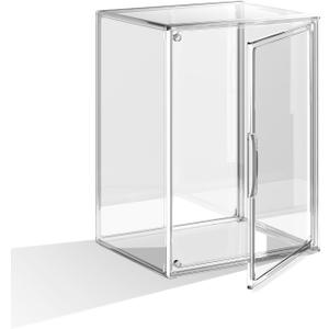 HOYOJA Clear Acrylic Display Case, Large Stackable Storage Bins Magnetic Attraction Lids, 1 Pack Acrylic Box Showcase for Collectibles, Figures, Cosmetic, Purse, Handbag, Wallet, 10.7x8.6x14.2 inch