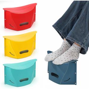 Travel Foot Rest for Airplane Long Flights, Foldable Camping Foot Rest with Handbag Function Relieves Back & Knee Pain for Outdoor Camping, Long Flight Home Office