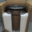 MRBIN Stainless Steel Motion Sensor Tall Bathroom Trash Can with Lid, 5 Gallon Automatic Kitchen Garbage Pail, Electric Covered Silver Metal Waste Basket for Bedroom, Rv, Restroom, Eclipse Grey