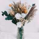 Dried Flowers, Reeds and Grasses Bouquet, Suitable for Home Decoration, Wedding Center Decoration, Autumn Flower Arrangement (Mixed Natural (White, Beige, Brown))