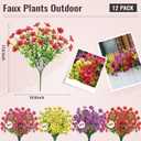 Der Rose 12 Bundles Artificial Flowers for Outdoors Fake Flowers Plants Spring Summer Decoration UV Resistant for Outside Home Porch Patio Garden Decor
