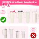 40oz Flip Straw Pro Lid for Stanley, 2025 NEW Leak Proof Lids Replacement for Stanley Quencher and ProTour, No Spill Dust-proof Tumbler Cover Cap Removable Top for 40oz StanleyAccessories,Rose*2