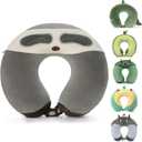 Niuniu Daddy Sloth Kids Neck Pillow for Traveling, 100% Memory Foam Soft Travel Pillow, Airplane Travel Road Trip Essential for Children, Neck Support, Stop Head from Falling Forward for Sleeping