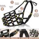 OOPSDOGGY Leather Dog Muzzle for German Shepherd, Leather Breathable Secure Basket Muzzle, Prevents Biting No Chewing Adjustable (Black, Large)
