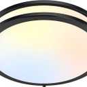 TOBUSA 36W LED Flush Mount Ceiling Light Fixture, 13inch LED Ceiling Light 3600LM, Modern Black Ceiling Light 2700K/3000K/4000K/5000K/6500K 5CCT, Dimmable Ceiling Lamp for Living Room Kitchen,1 Pack