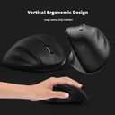 Ergonomic Wireless Mouse with USB Receiver for PC Computer, Laptop and Desktop, Ergo Mouse Vertical with Silent Clicks Long Battery Life, Up to 1600 DPI & 1 AA Battery Powered, Black
