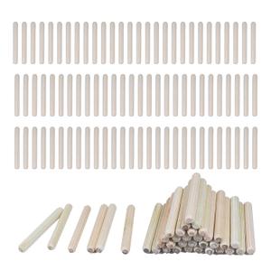 300 Pcs Fluted Wood Dowel Pins 1/4 inch x 2 inch Length, Dowels for Woodworking