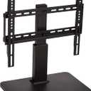 Amazon Basics Swivel Pedestal Table Top TV Mount, Height Adjustable 14-19 Inches, for 32" to 65" TVs up to 55 lbs, Universal TV Stand, VESA 400x400, Black