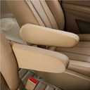 KVAEY 2 PCS Car Front Seat Armrest Covers, Elastic Fabric Stretch Car Seat Armrest Protectors, Soft Front Seat Armrest Cover Replacement, Universal Vehicle Accessories for Cars (Beige)