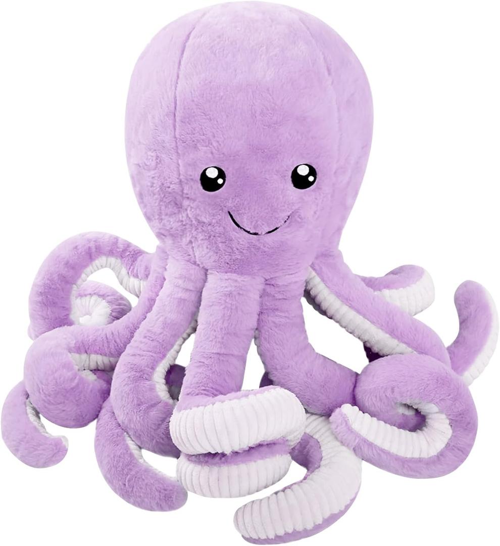 DENTRUN Octopus Stuffed Animals, Giant Octopus Plush Doll Play Toys for Kids Girls Boys Adults Birthday Xmas Halloween Present Stuffed Sea Animals Plushie, 32 Inches, 5 Colors (Purple)