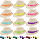 Newcotte Straw Hats, Havana Cubans with Sunglass Hawaiian, Birthday Party Supplies