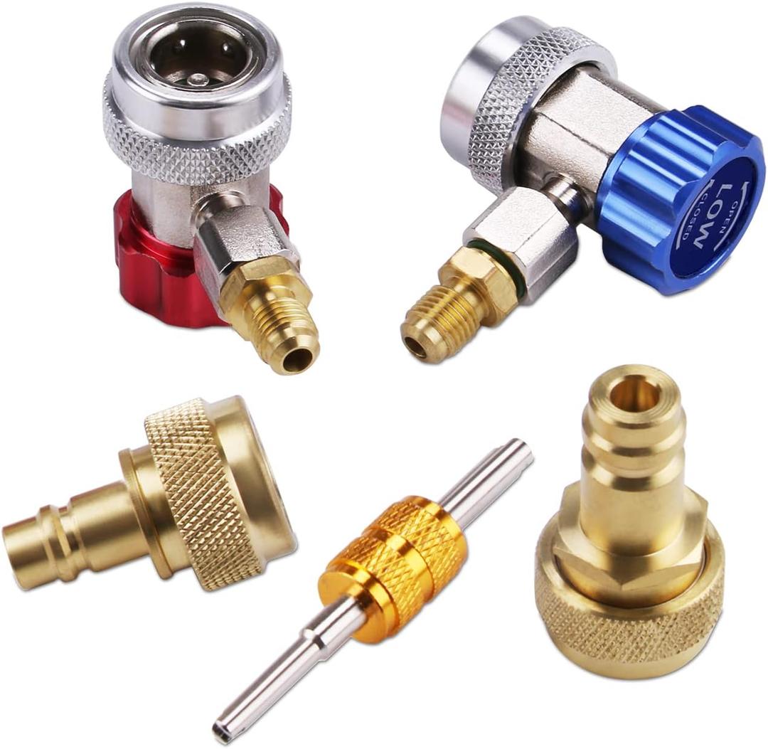 Lichamp Car A/C R1234YF R134A Adapters, AC R134 R1234 R 134A 1234YF Quick Couplers Connectors Kit