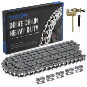 YOXUFA #35 Chain for Mini Bike Coleman CT100U CC100X Baja Doodle Bug DB30 Motovox MBX10 MBX11 Mega Moto MM-B80 105cc Predator 79cc 97cc 100cc Engine Powersports Parts with Chain Breaker - 140 Links