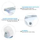 4 x PATIKIL 1" Rigid Caster Wheels, 4 Pack Silent Fixed Plate Casters with M4 Screws Load Capacity 33Lbs for Furniture Workbench Cart Trolley One Direction Rolling, White(NO Brake)