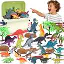 34PCS Dinosaur Toys for Kids 3-5 with Storage Box,Realistic Dinosaur Figures for Kids 3-5 Years Old,Birthday Gift for Boys Girls (Small)