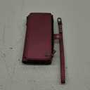 Defencase Compatible with iPhone 16 Case Wallet with RFID Blocking Card Holder for Women and Men, Fashion PU Leather Magnetic Snap Flip Zipper Strap Wallet Phone Case for iPhone 16 6.1", Wine Red