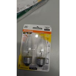 FOUR PACK OF SYLVANIA LIGHTS ONE BROKEN 25 W